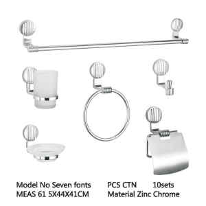 WC-Wandhalterung Messing verchromt Badzubehör 6-teiliges Set