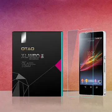 Anti-shock anti-fingerprint glass screen protector for Sony L36H