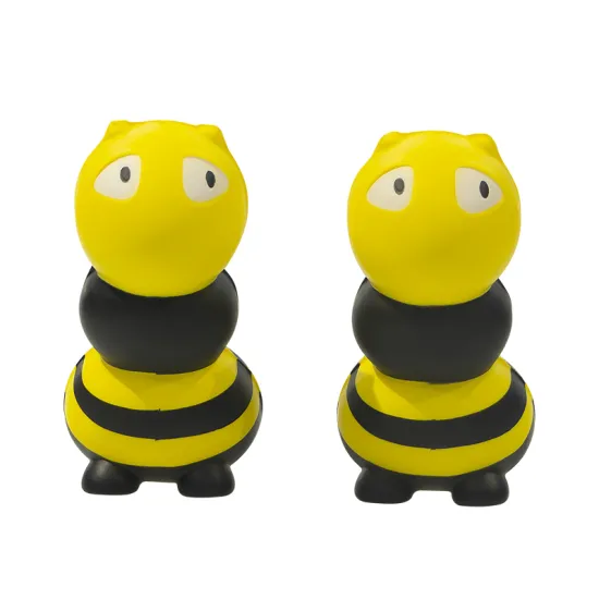Custom Logo Printed PU Foam Bee Toy Anti-Stress Ball