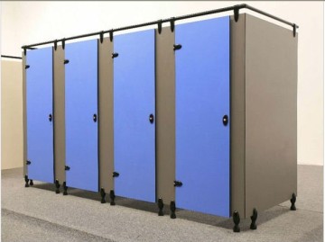 Wood grain colour 18 mm compact public toilet cubicle partition