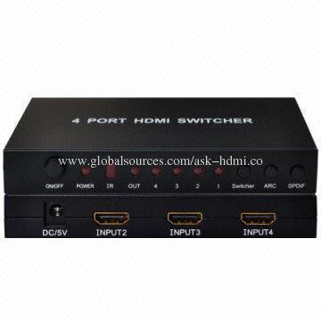 HDMI Switch, 4x1 ARC, Support 4K, 5V DC/2A Power Supply