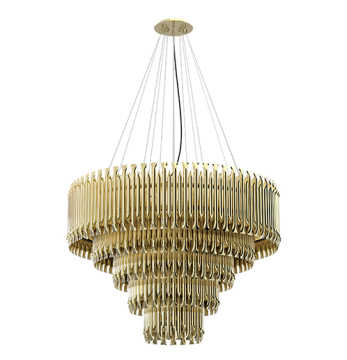 2020 Golden Plated Brass Tube Modern Suspension Pendant Light