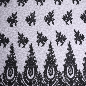 Double Border Elegant Bridal Dress Cord Embroidery Fabric