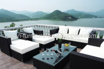 Outdoor Pe Wicker Modern Sofa Furniture Hotel Pool Big Sets 