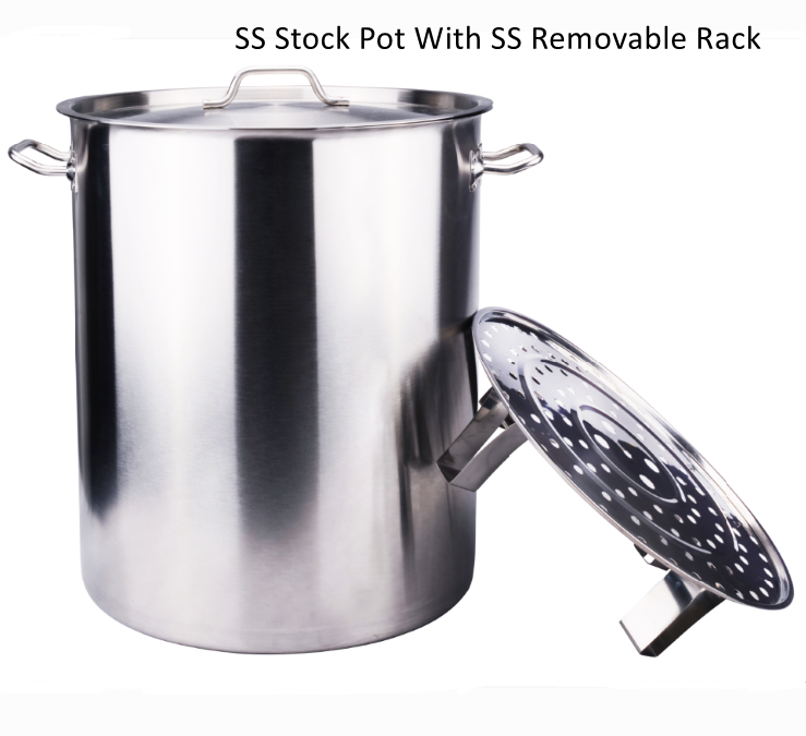 StockPot in acciaio inossidabile con maniglie ss rivettate