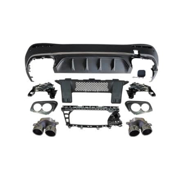 GLC43 AMG Rear Diffuser with Pipe Silver for BENZ X254 GLC43 AMG-Line Lip