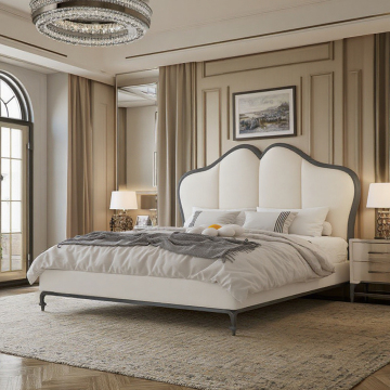 2024 New Style Double Size Wooden Bedroom Furniture - Soft Bed MDF Leather