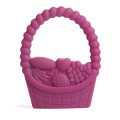 Amostra grátis Promoção Fruit Basket Design BPA livre Silicone Baby Teether