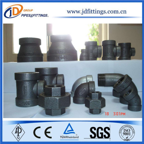 Temperguss Pipe Fittings schwarz und verzinkt