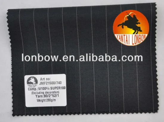 Fine quality Italia design worsted super100 wool men's suiting fabric