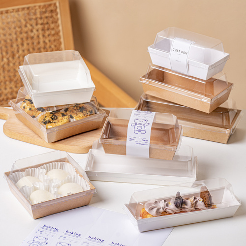 Kraft Paper Food Box with Clear Lid