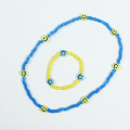 2 color Smiley Face Personalized Glass Bead Necklace