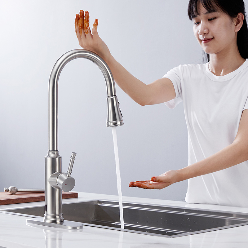 Copper Bar Sink Single Handle Touch kitchen faucet