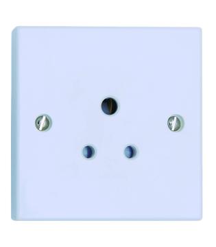 1Gang 5 AMP Round Pin Unswitched Socket