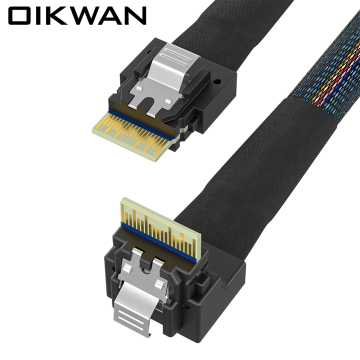 SlimSAS SFF-8654 4i to 4i 90 Degree Cable Slimsas 4i Connector
