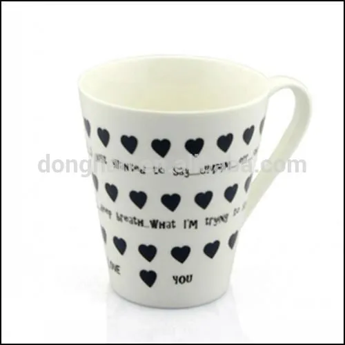 350ml heart design ceramic Color Changing Mug from black to red