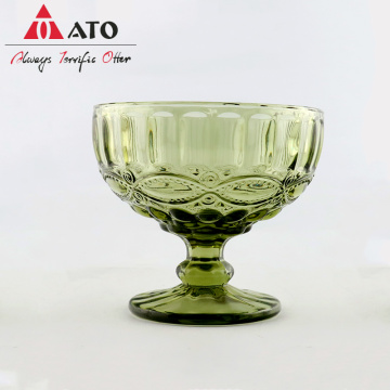 2024 Ice cream bowl embossed colored wholesale glassware