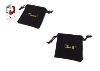 Mini Black Velvet Drawstring Bag For Jewelry , 80 * 60mm