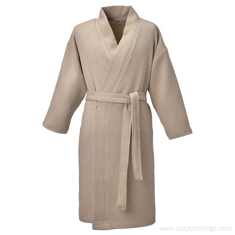 cotton waffle kimono bathrobe luxury hotel waffle robe