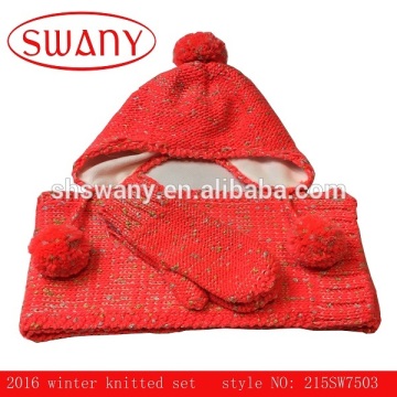 2016 fashion kids knitted hatscarf hat & gloves set,red gloves hat and scarf set,acrylic scarf hat & gloves set