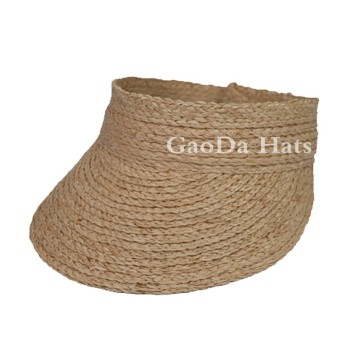 Foldable raffia straw sun visor fashionable summer hat