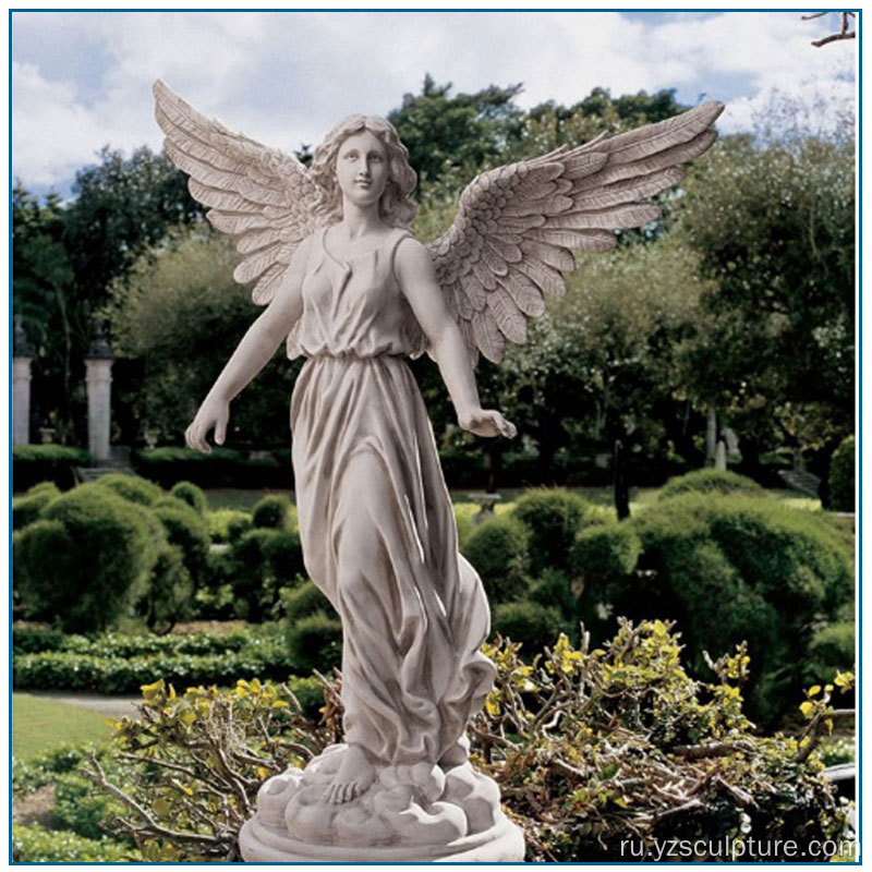 Большой размер сада статуя ангела стекловолокна
