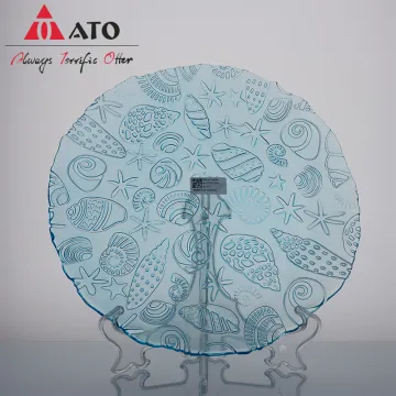 Modern Exquisite light blue Glass Charger Plate