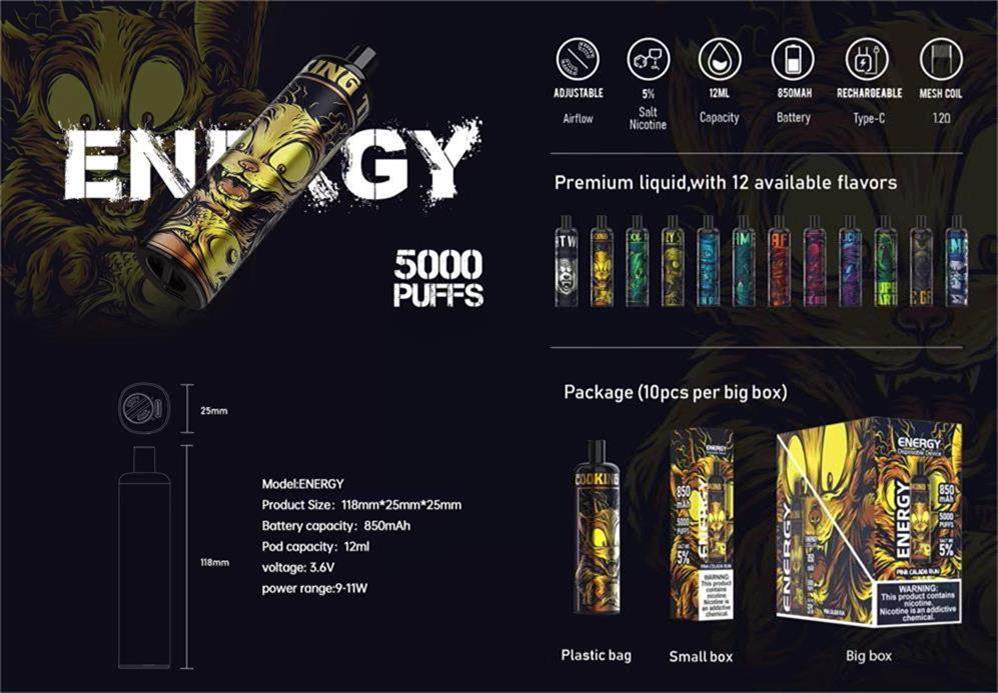 Bán buôn ban đầu KK Energy 5%NIC ELYSELED E-Cigarettes