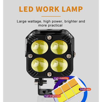 Waterproof Dual Color HJG Motorcycle Car LED Headlights: High Beam & Low Beam with Work Light