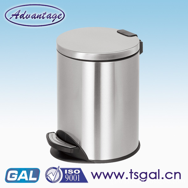 Stainless steel foot pedal waste bin