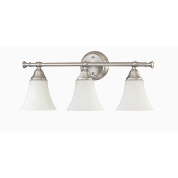 Glass Decorative Lighting For Bathroom Vintage Silver Steel Bathroom Vanity Light Manufactory