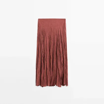 Women's 100% pure cotton pleated skirt