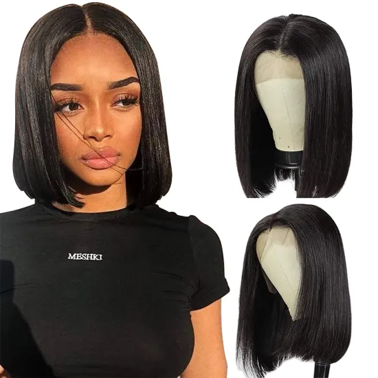 Cheap Raw Brazilian Virgin 100% Human Hair Short Bob Frontal Wigs HD Full Lace Front Wig Transparent Lace Wig For Black Women