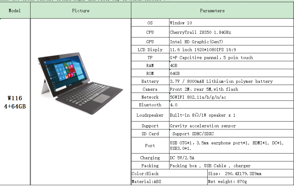 11.6 inch