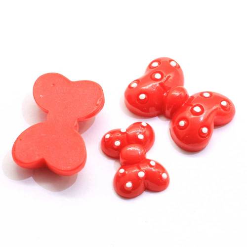 Schöne rote Bowknot-förmige Flatback Harz Cabochon 100 Stück / Tasche Handgemachte Handwerk Dekoration Spielzeug Dekor Perlen