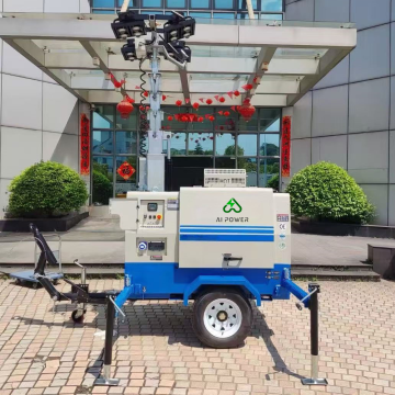 Günstigster Preis für China Yangdong YD385d 8 kW Diesel -Lichtturm mit 4*300 W LED