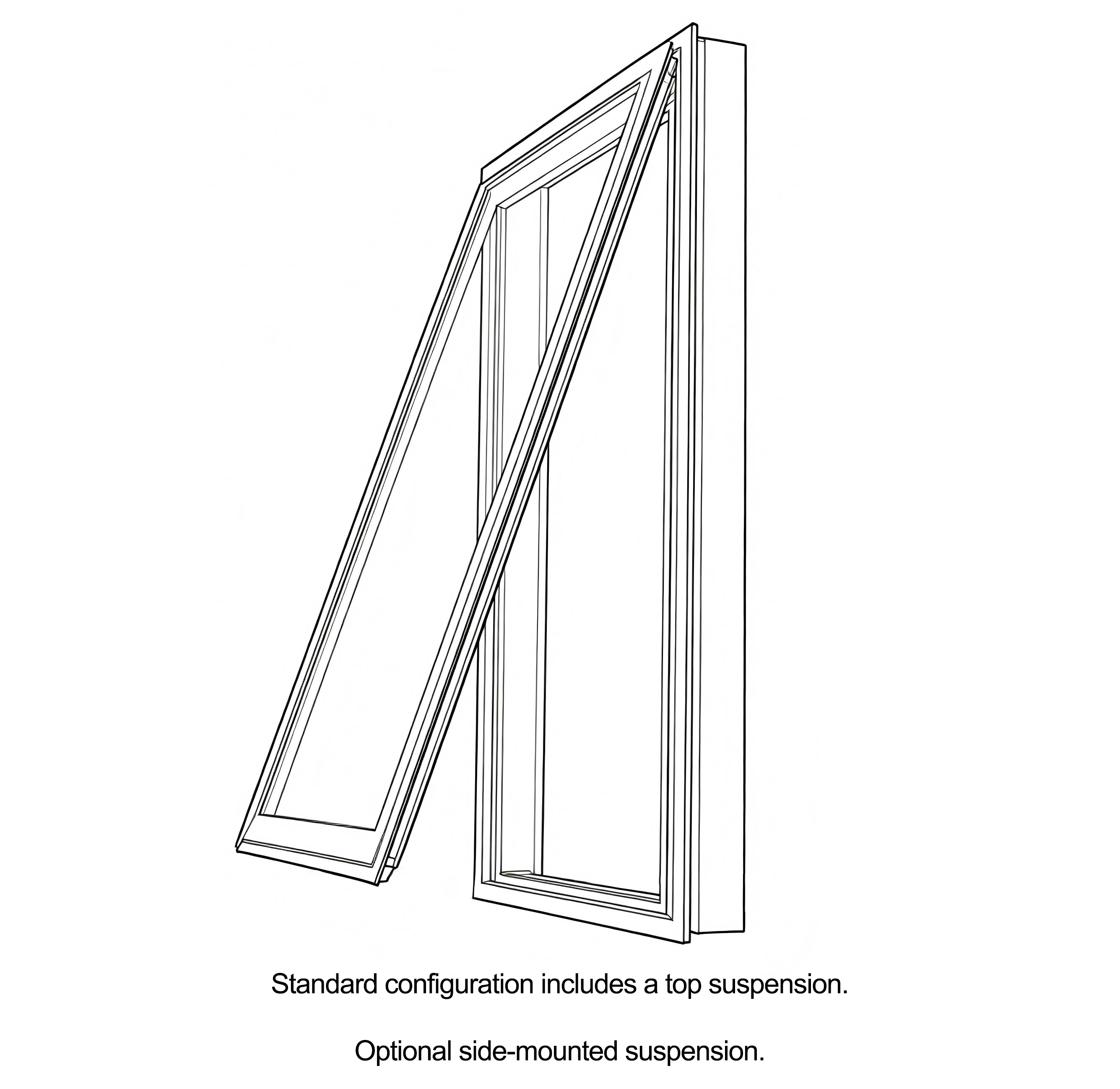Método de apertura de ventana con toldo colgado superior