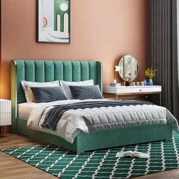 Premium king bed frame luxury leather with storage