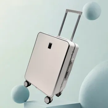 XM Luxury Women's Lightweight Aluminum Carry-On Suitcase with PC Hard Shell and Wheels for Cabin Travel