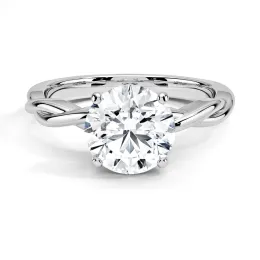 E VVS2 Elegant 3 Carat Round Lab Diamond Engagement Ring