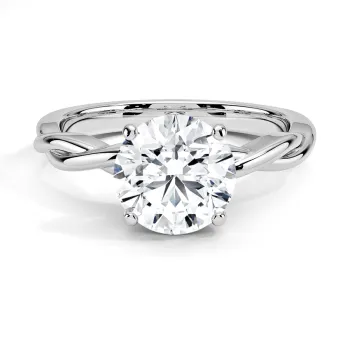 E VVS2 Elegant 3 Carat Round Lab Diamond Engagement Ring