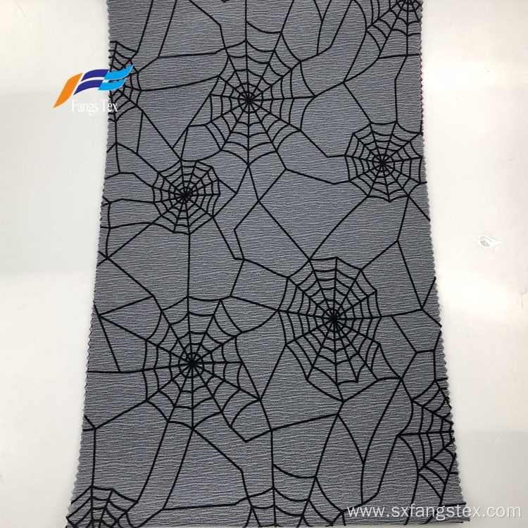 100% Polyester Floral Printed Flock Crepe Abaya Fabric