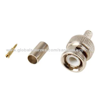 BNC male crimp connector, RoHS Directive-compliant