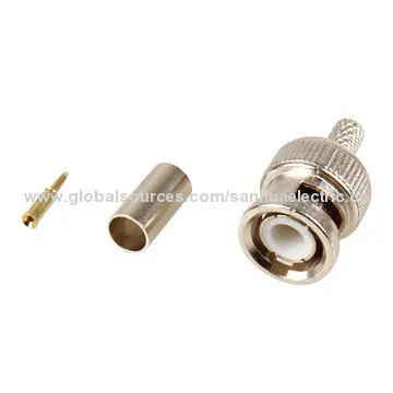 BNC male crimp connector, RoHS Directive-compliant