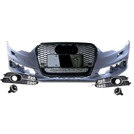 Car Body Kit Front Bumper Assembly for Audi A6 C7.5 to RS6 Upgrade 2016-2018