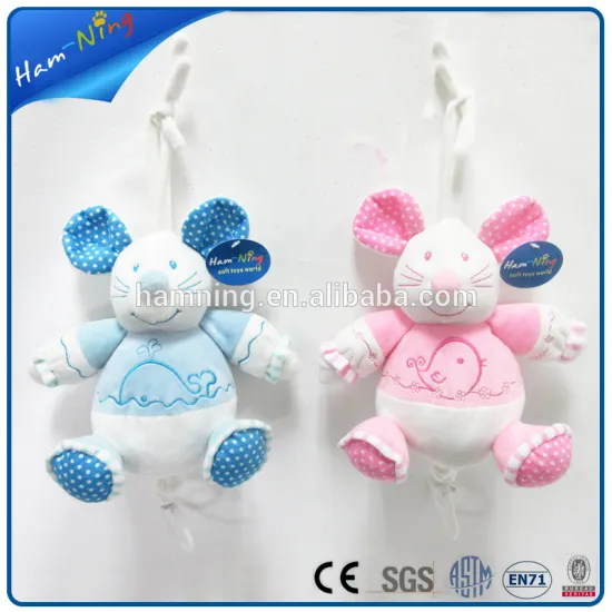 China stuffed newborn soft toys mouse toy with music box