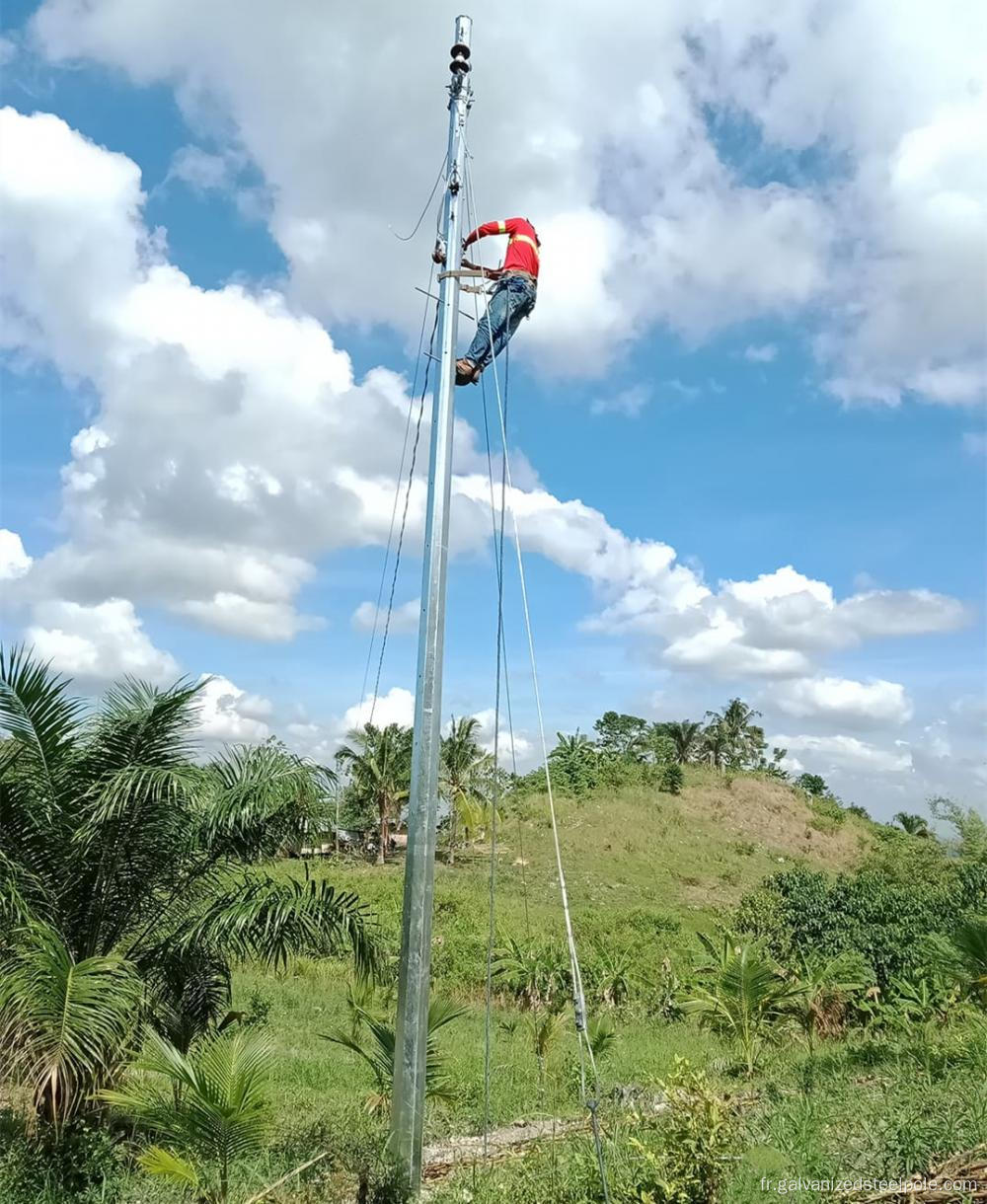 15kV Philippines NEA Norme Polonais en acier galvanisé