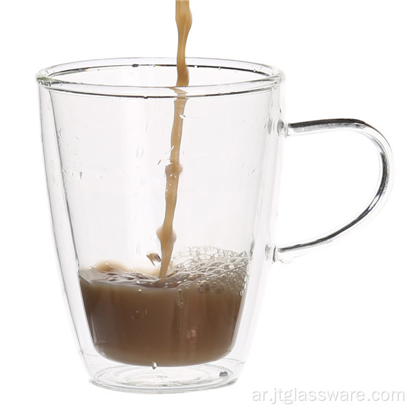 كوب قهوة زجاجي مزدوج مقاوم للحرارة رخيصة