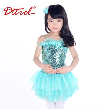 D008004 Latest children dress designs sequins tulle western dance costumes