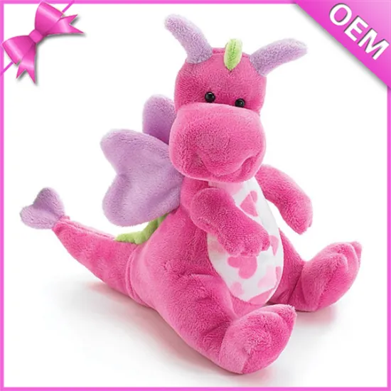 Custom Wholesale Soft Plush Animal Vivid Color Sitting Plush Dinosaur With Wings Poket Monster